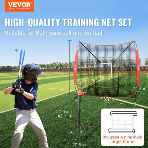 Plasă de Antrenament Baseball Vevor 7x7 Ft Cadru Portabil Accesoriu 77ycdpjxlw77kxg8yv0