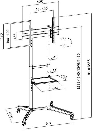 Superior Electronics 188-0077 Wall TV Mount up to 70" and 50kg Black