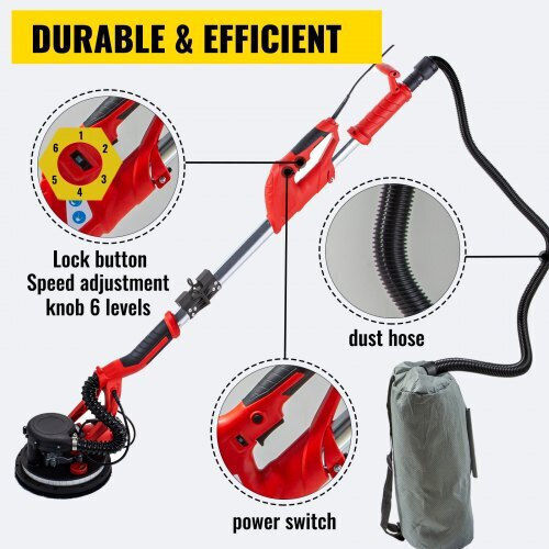 Vevor Telescopic Disc Sander Gypsum board 750W with Dust Extraction Capability