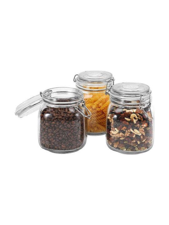 Viosarp Vase General Use with Airtight Lid Glass Transparent 1000ml