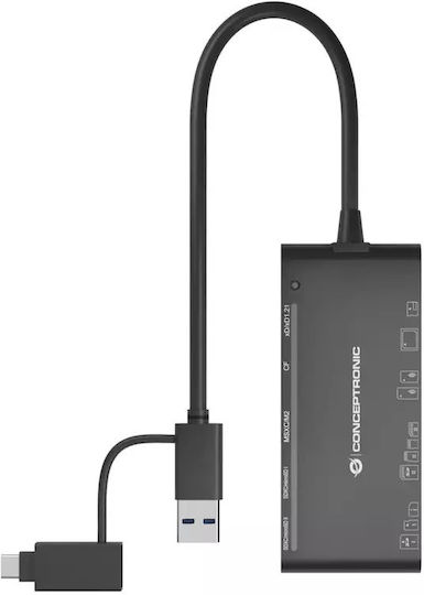 Conceptronic Card Reader USB 3.0 Type-C for /S/D/ /m/i/c/r/o/S/D/ / / / /