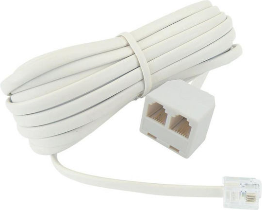 Comp Flat Cablu Telefon RJ11 6P4C 2m Alb (01.074.0087)