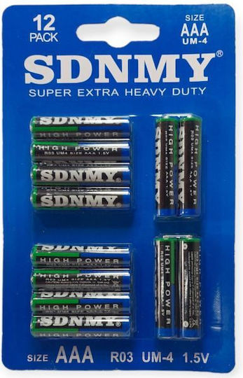 SDNMY Цинкова батерия Цинк AAA 1.5V 12бр