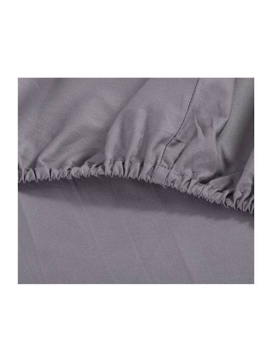 Nef-Nef Homeware Bettlaken King Size mit Gummiband 180x200+35cm. Basic Light Grey