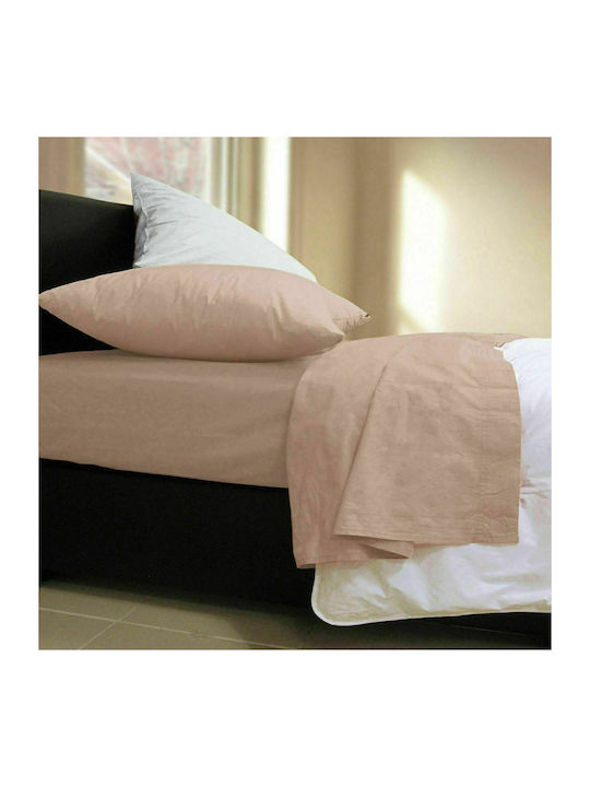 Nef-Nef Homeware Sheet Super-Double with Elastic 160x200+30cm. Basic 011711 730 Beige