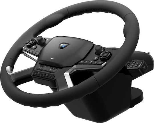 Hori Force Feedback Truck Control System Steering Wheel with Shifter and Pedals for PC with 1800° Rotation