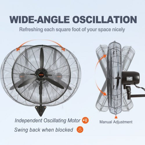 Vevor Ανεμιστήρας Τοίχου 150W Διαμέτρου 74.9cm Μαύρος
