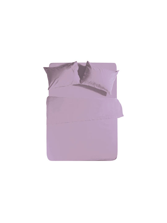 Nef-Nef Homeware Sheet King Size with Elastic 180x200+35cm. Basic 024424 1159 Lavender