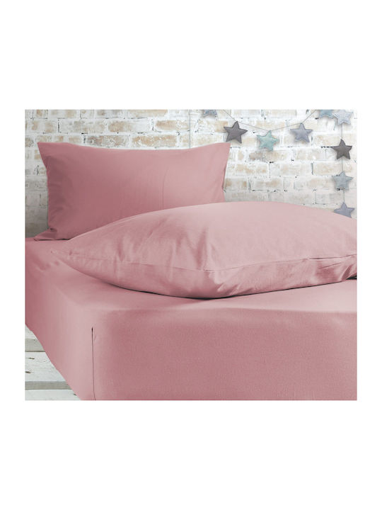 Nef-Nef Homeware Sheet Super-Double with Elastic 160x200+30cm. Jersey 016712 1018 Pink