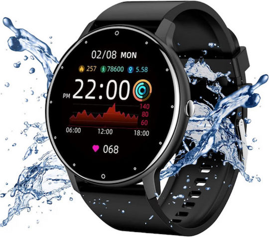 GF 46mm Smartwatch με Παλμογράφο (Μαύρο)