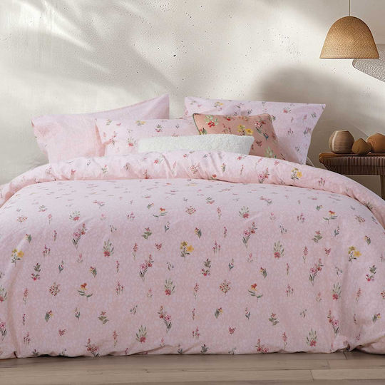 Nef-Nef Homeware Bettwäsche-Set Überdoppel 240x270cm. Plant Rosa 4Stück