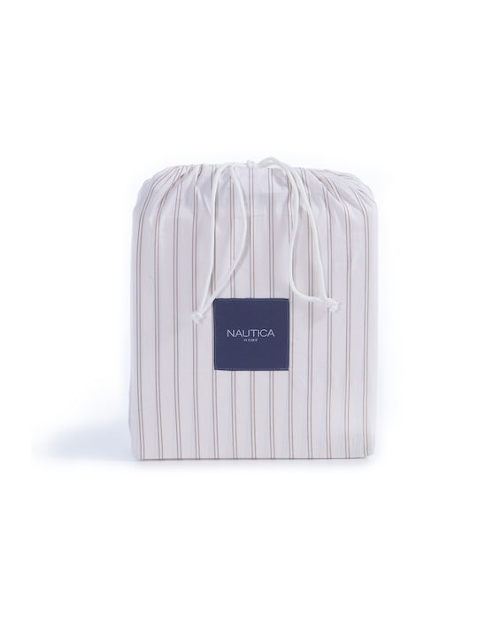 Nef-Nef Homeware Nautica Coast Σεντόνι Υπέρδιπλο με Λάστιχο 160x200+35εκ. Ecru