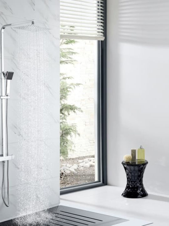 Oceanic Adjustable Shower Column with Mixer Silver