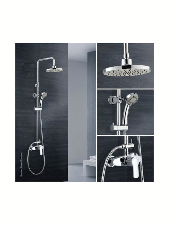 Rousseau S7141631 Shower Column with Mixer Silver