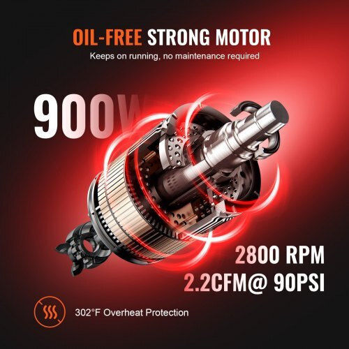 Vevor Κομπρεσέρ Αέρος 70dB με Ισχύ 1.2hp και Αεροφυλάκιο 18lt