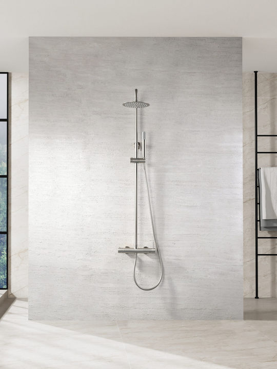 Imex Adjustable Shower Column with Mixer Silver