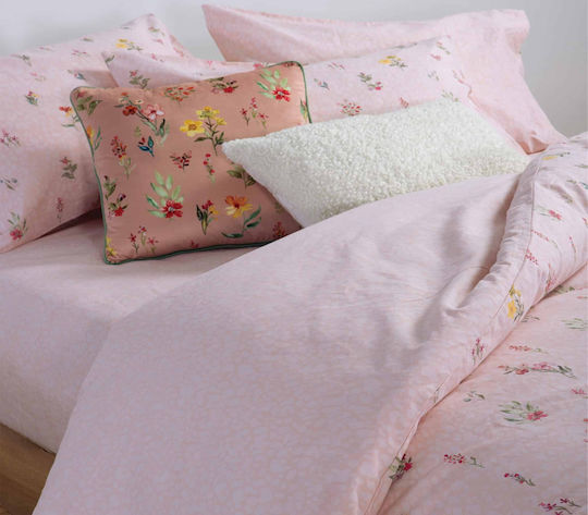 Nef-Nef Homeware Set Cearșafuri Single 170x270cm. Plant Roz 3buc