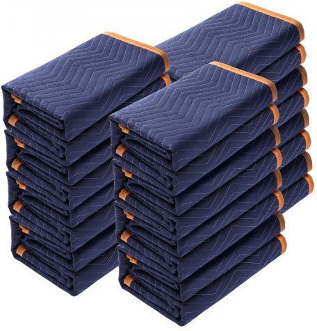 Moving Blankets Vevor 80" X 72" 35 Lbs Dz 12pcs Blue Orange Dcbyt80x72inudl28v0