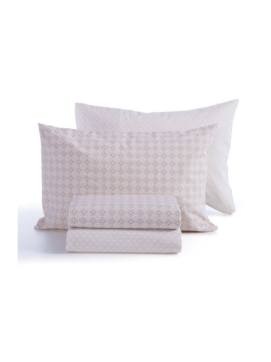 Nef-Nef Homeware Sheet Sets Single with Elastic 100x200+35cm. Module Ecru 3pcs