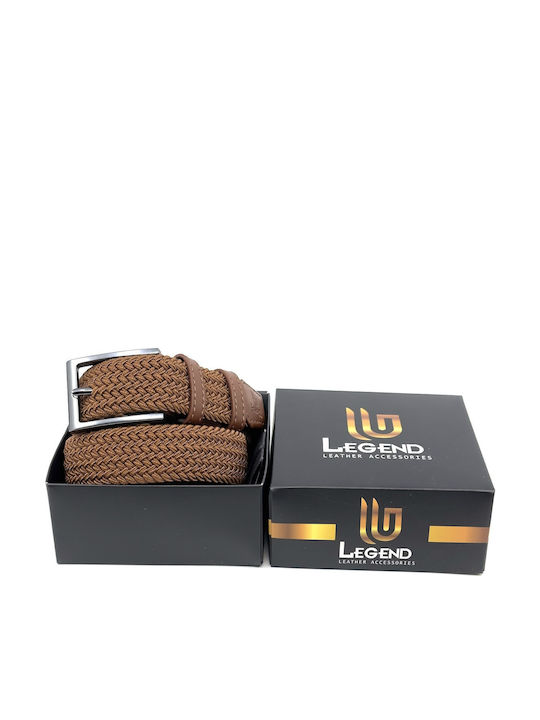 Elastic Men's Belt Fabric Knitted Brown