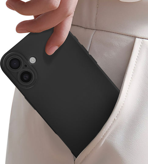 Avizar Hülle iPhone 16 Plus Silikon Weich Dünnes Leichtes Design Schwarz