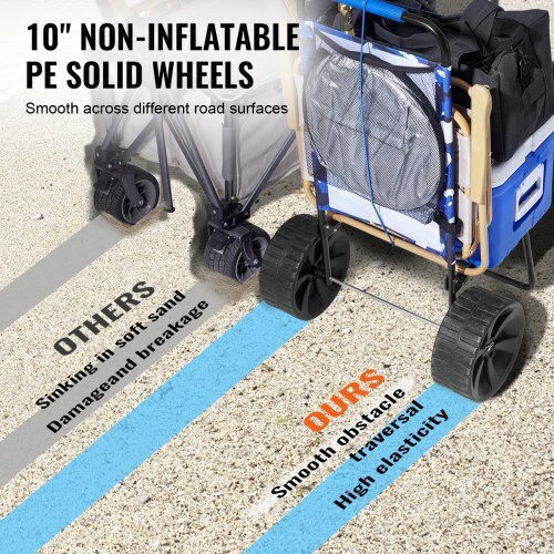 Vevor Transport Trolley Foldable for Weight Load up to 69kg Beige