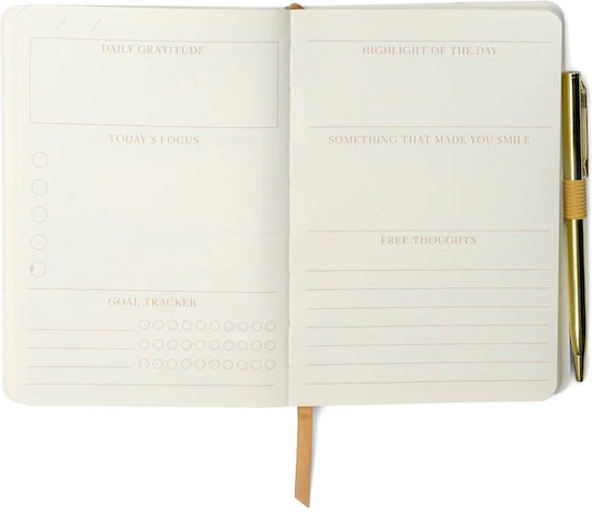 Designworks Daily Agendas Gold Leather 11.5x16.5cm