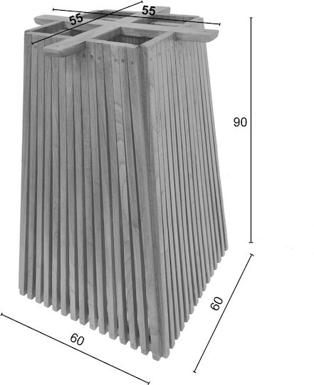Pakketo Darius Bar Table Base Natural Color 60x60x90cm