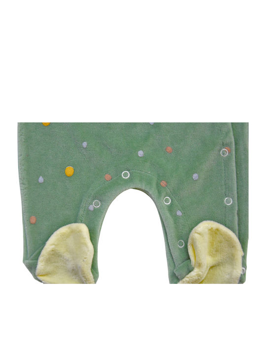Poulain Set Body pentru Bebeluși Mânecă lungă Catifea Green 2buc