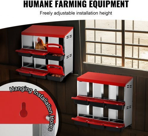 Vevor Chicken Nesting Box 6 Compartments Sloped Nests Jscdx3045inc4b35av0
