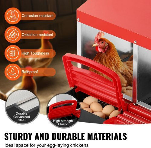 Vevor Chicken Nesting Box 6 Compartments Sloped Nests Jscdx3045inc4b35av0