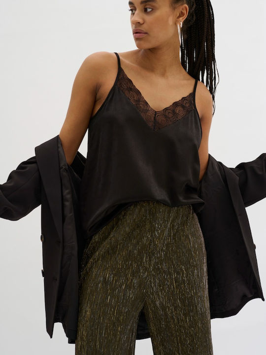 Women's Blouse with Straps Black