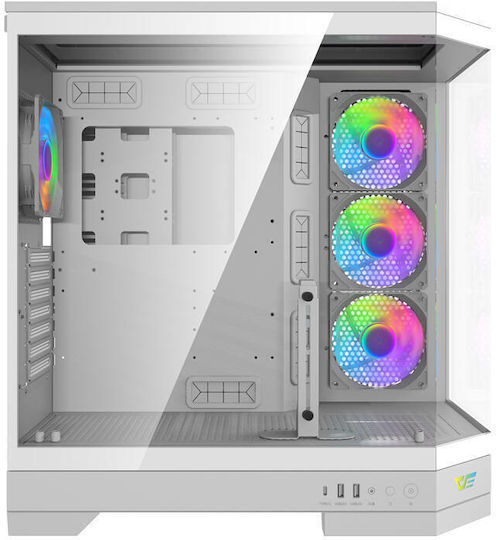 Darkflash DQX90 Gaming Midi Tower Computer Case with RGB Lighting White