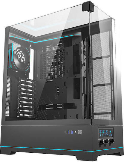 Darkflash DY450L PRO Геймърско бюро Midi Tower Компютърна кутия с RGB осветление Черен