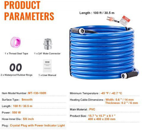 Vevor Irrigation Hose 30.8m GHKJRSG100YCCAKNLV2