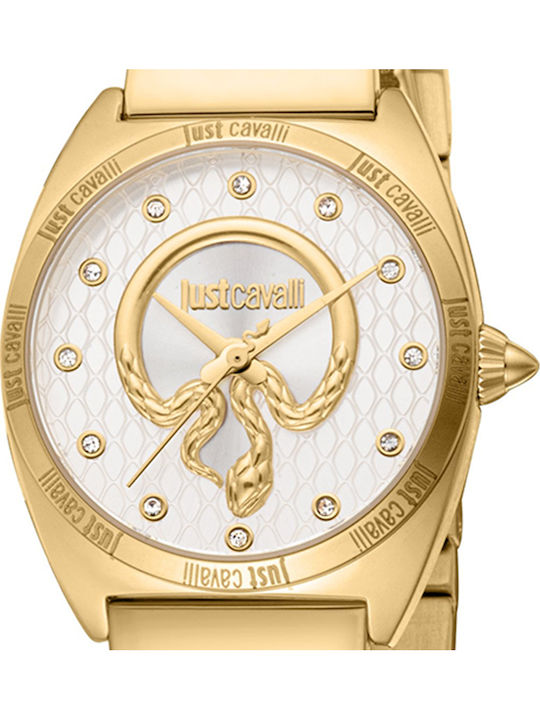 Just Cavalli Animalier Women's Watch with Gold Metal Bracelet