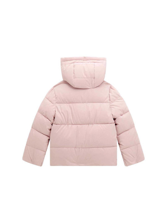 Guess Kids Quilted Jacket with Hood Pink