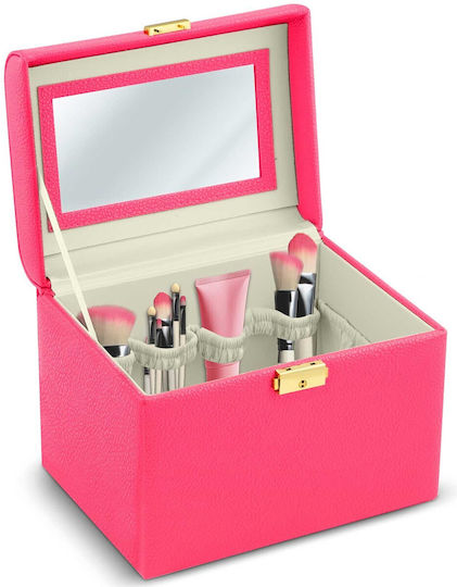Massido Cosmetics Storage Organization Box with Dividers Pink 22.5x17.2x16.5cm