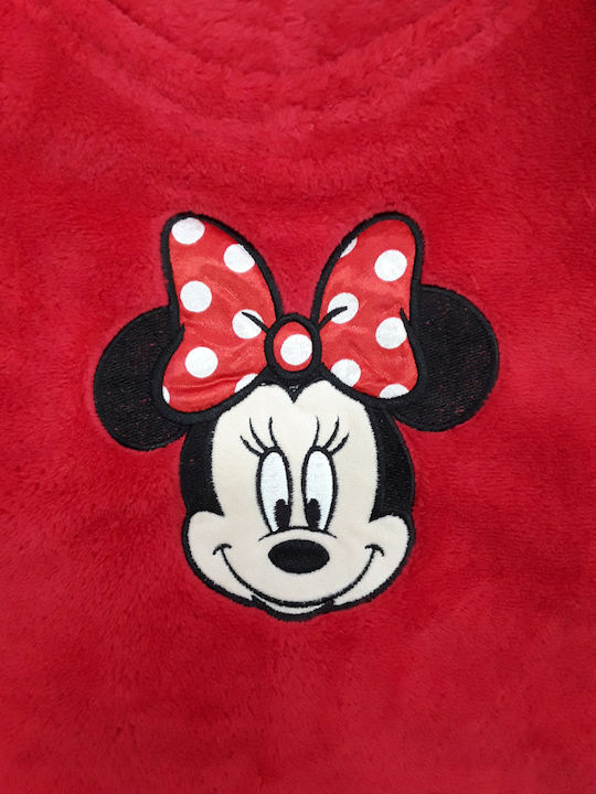 Disney Kids Pyjamas Winter Fleece Coral Red, White Minnie