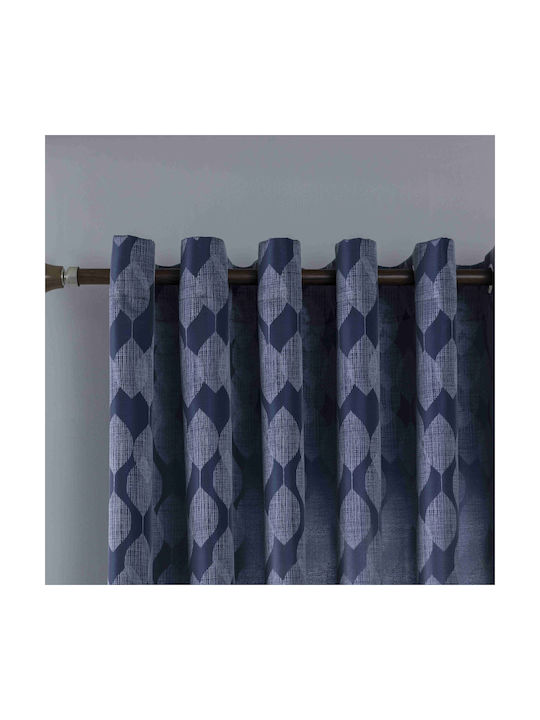My Home Luxury Vorhang mit Grommets Blau 280x260cm