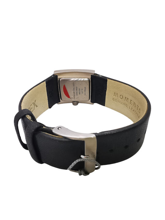 Alfex Women's Watch with Black Leather Strap