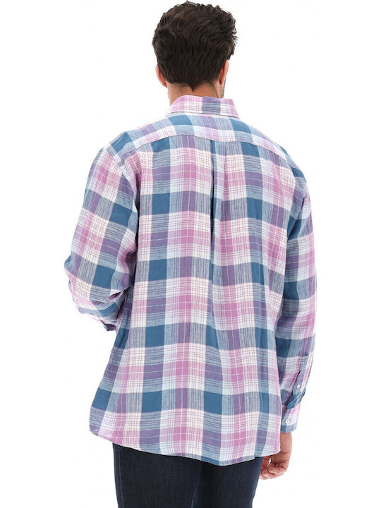Langärmlig Leinen Hemd Geprüft Pink