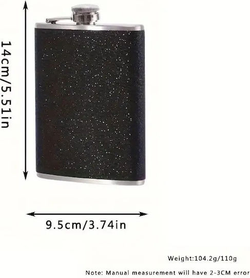 Flacon din oțel inoxidabil 240ml Strass Negru
