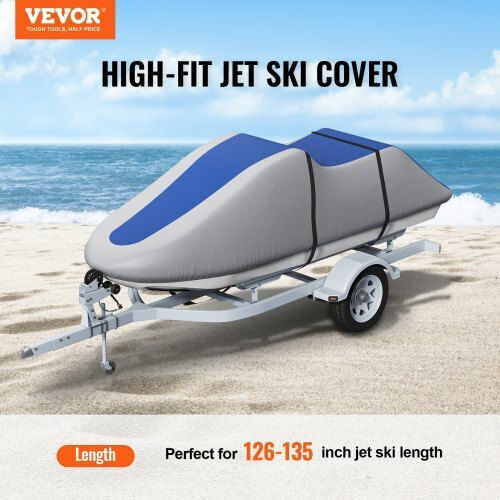 Vevor Jet Ski Cover Waterproof 600D Gray+Blue Mttz600d1261s5o7fv0