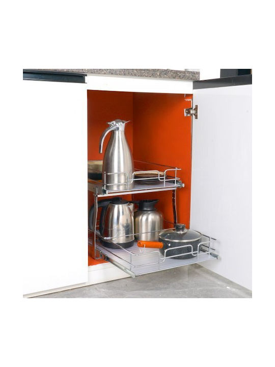 Double Shelf Vevor 16"x21" Cabinet Chrome Steel Sliding Storage Drawers for Kitchen Bathroom Hgs217w21d15ho4auv0