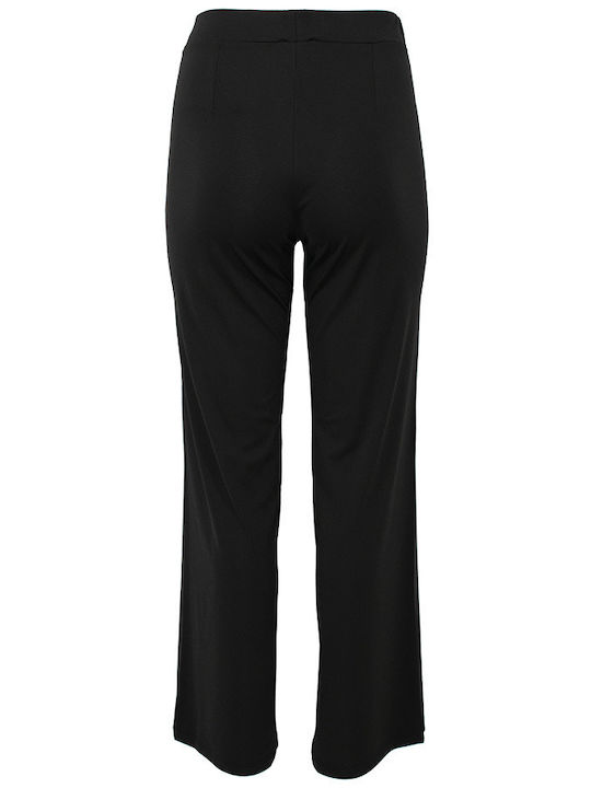 Didone Damen Stoff Hose in Gerader Linie Black