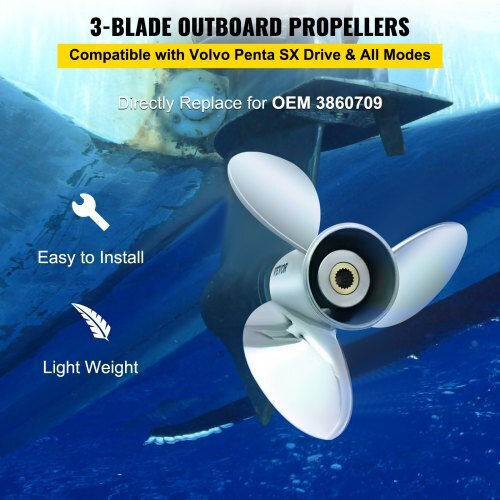 Vevor Boat Propeller 14.5"x21" Volvo Penta Sx 3 Blades 19 Teeth Right-Hand Clxjy31412x211drfv0