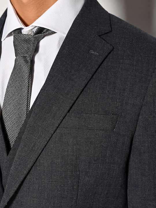 Men's Winter Suit with Vest Slim Fit Indigo