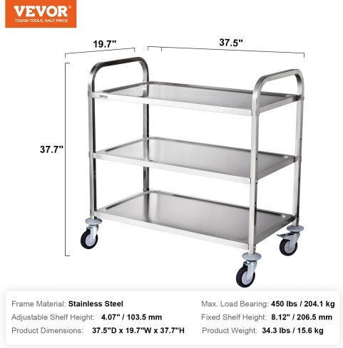 Vevor Καρότσι Επαγγελματικής Κουζίνας
