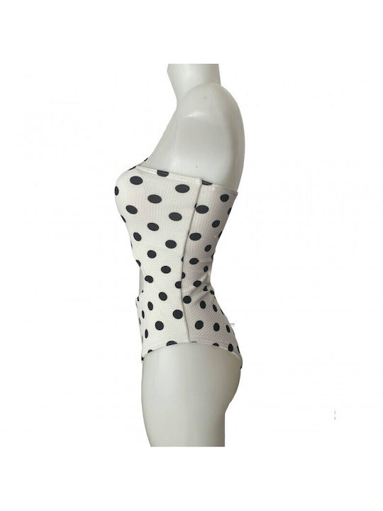 La Nuit One-Piece Swimsuit with Cutouts White - Black